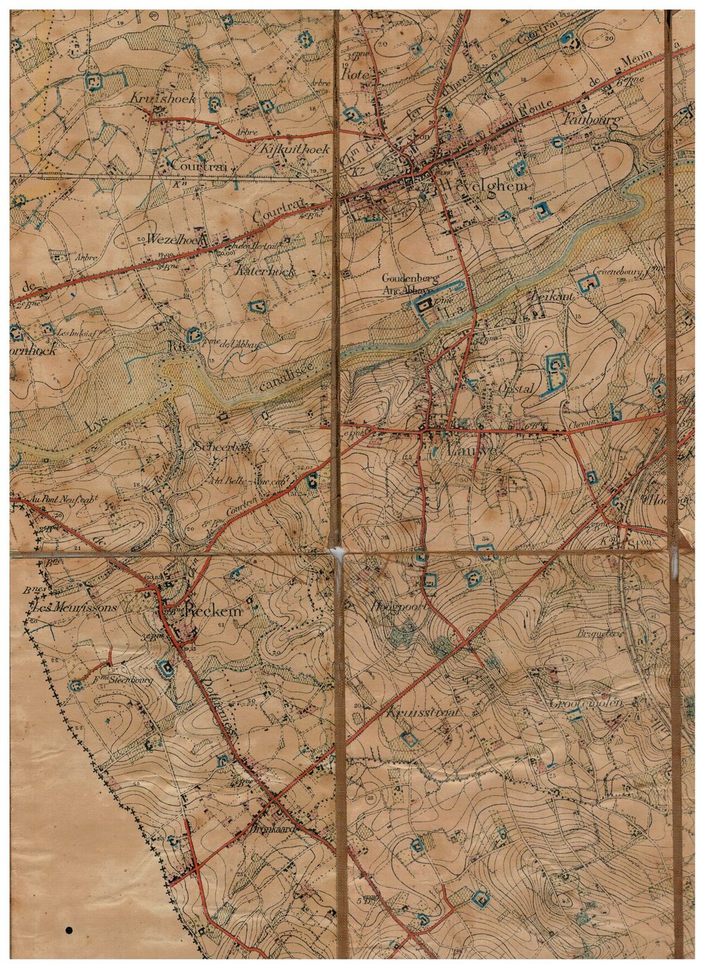 Historische stafkaart van Lauwe uit 1904
